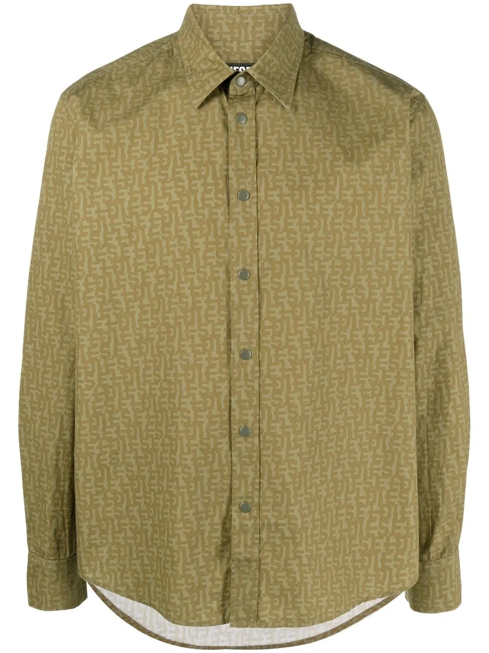 

Diesel camisa manga larga con monograma - Verde