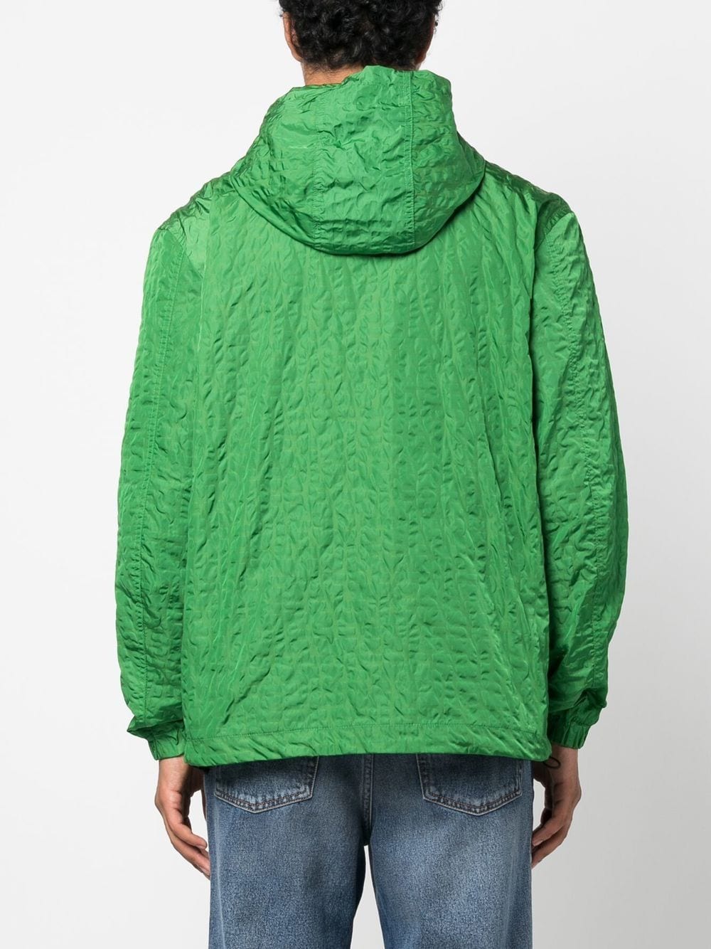 Shop Diesel Textured Hooded Jacket In Green
