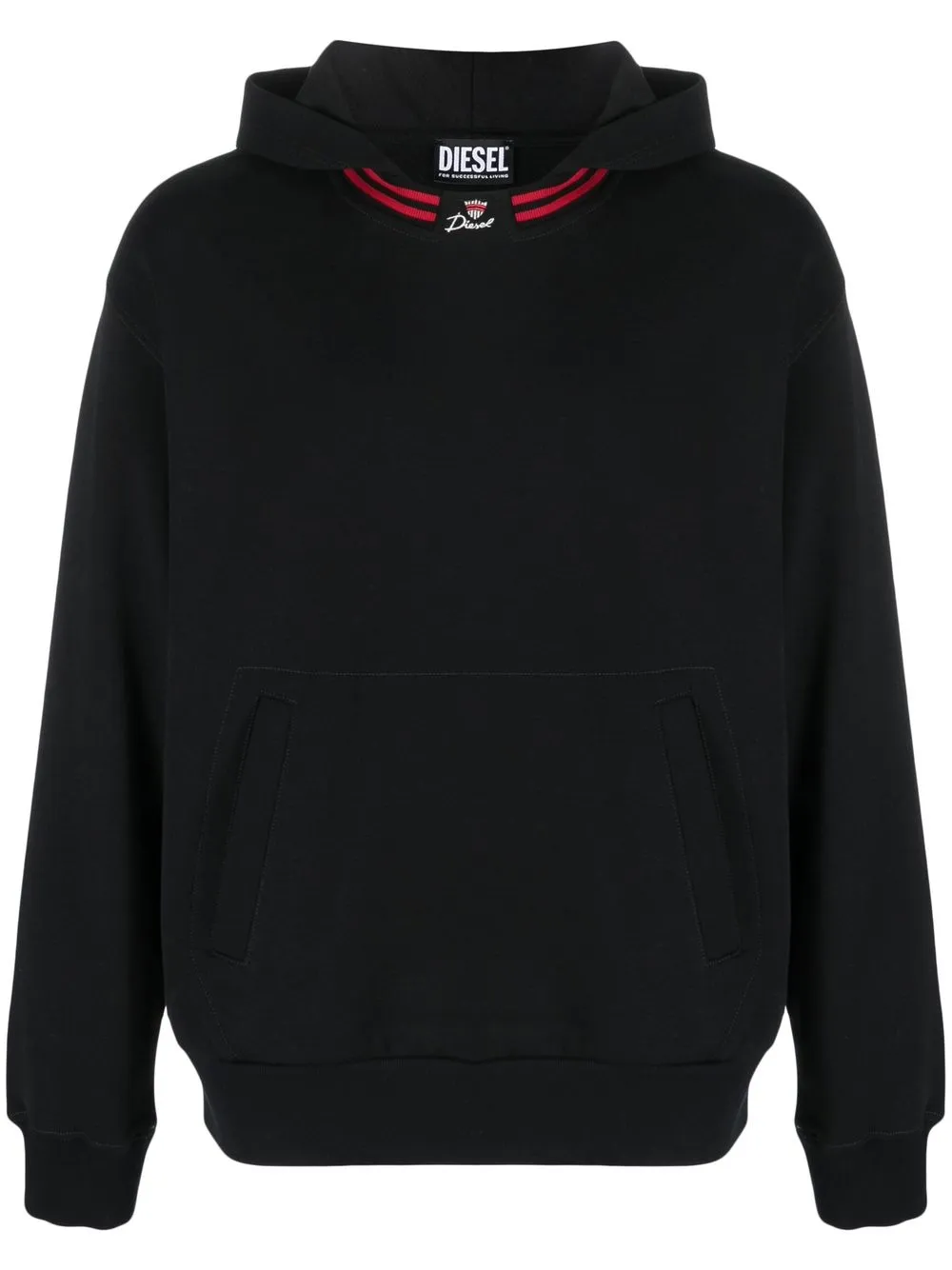 

Diesel logo-print cotton hoodie - Black