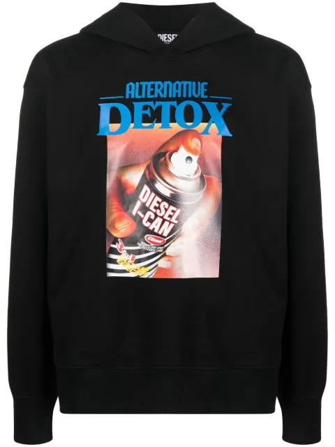 Diesel logo print cotton hoodie