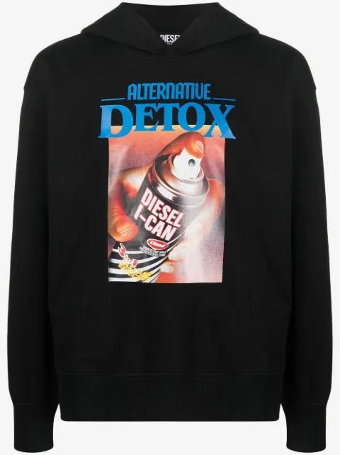 Diesel logo print cotton hoodie