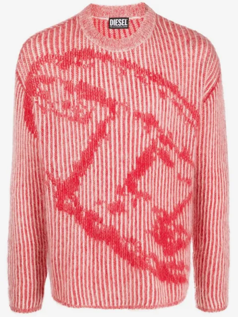 Diesel abstract-knit ribbed jumper