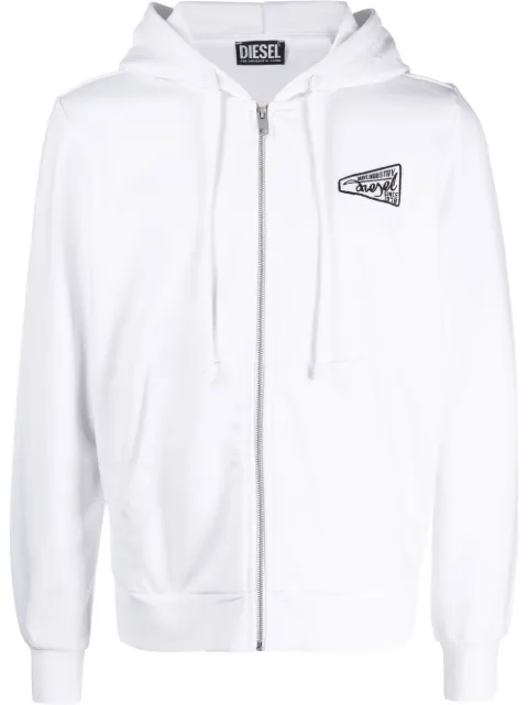 Diesel hoodie con logo estampado y cierre