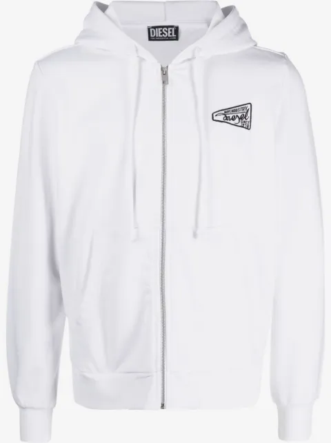 Diesel logo-print zip up hoodie