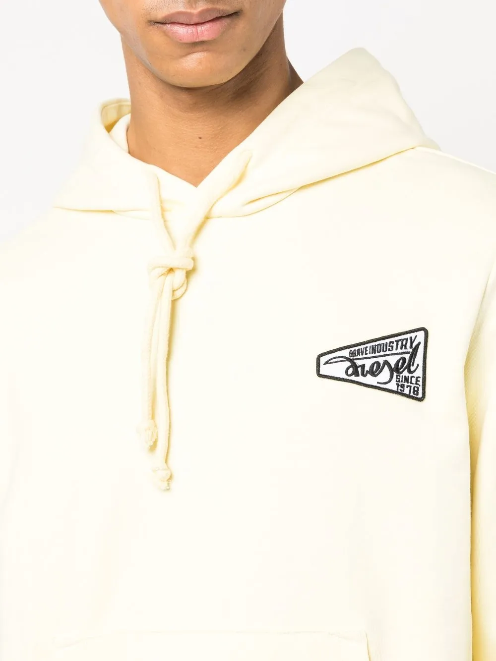 Diesel Hoodie met geborduurd logo Geel