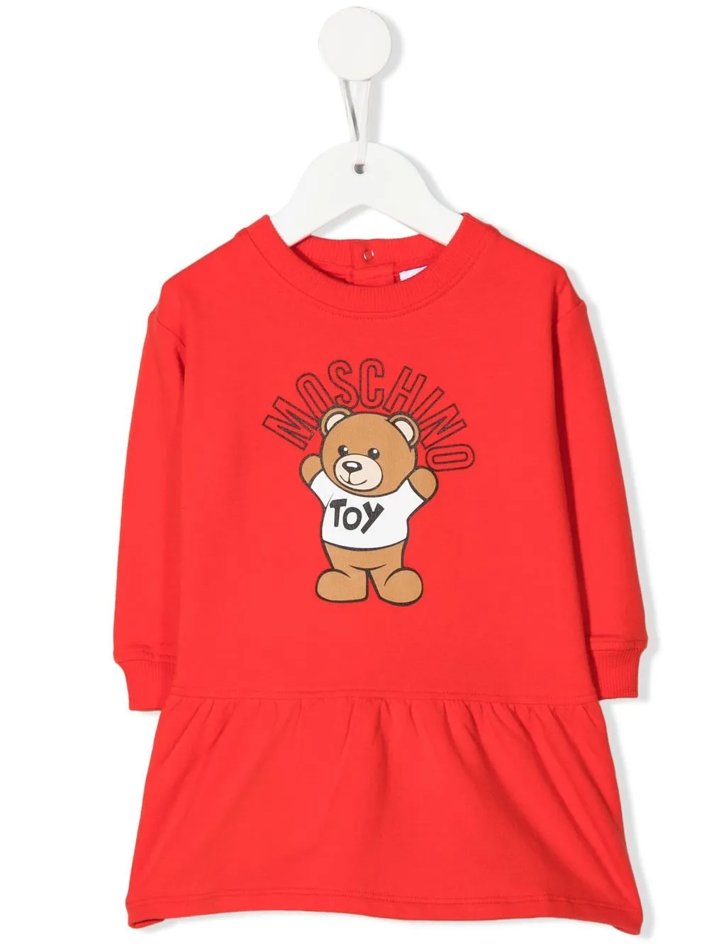 

Moschino Kids Teddy Bear logo-print sweatshirt dress - Red