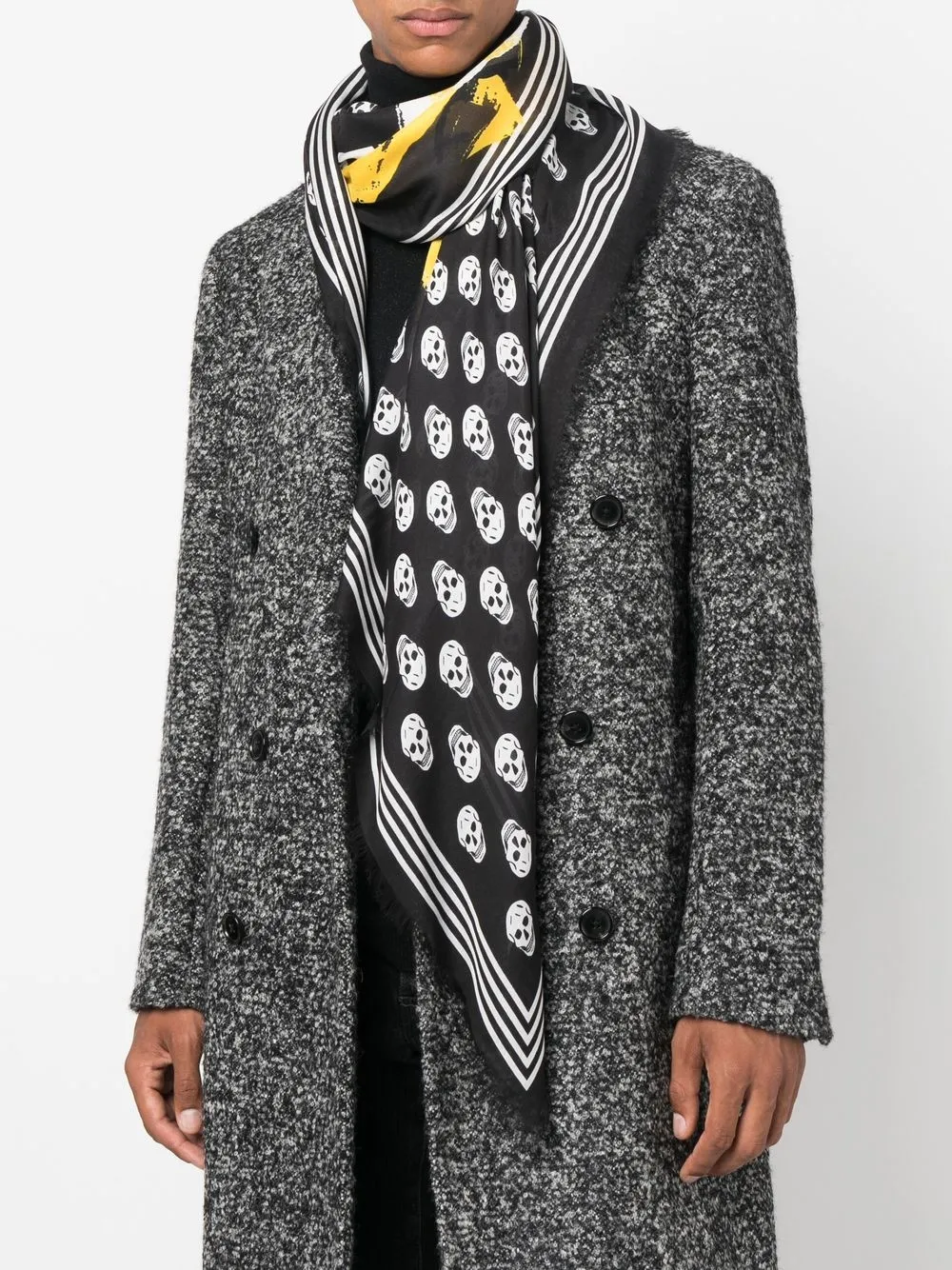 Alexander McQueen Sjaal met geborduurd logo - Zwart