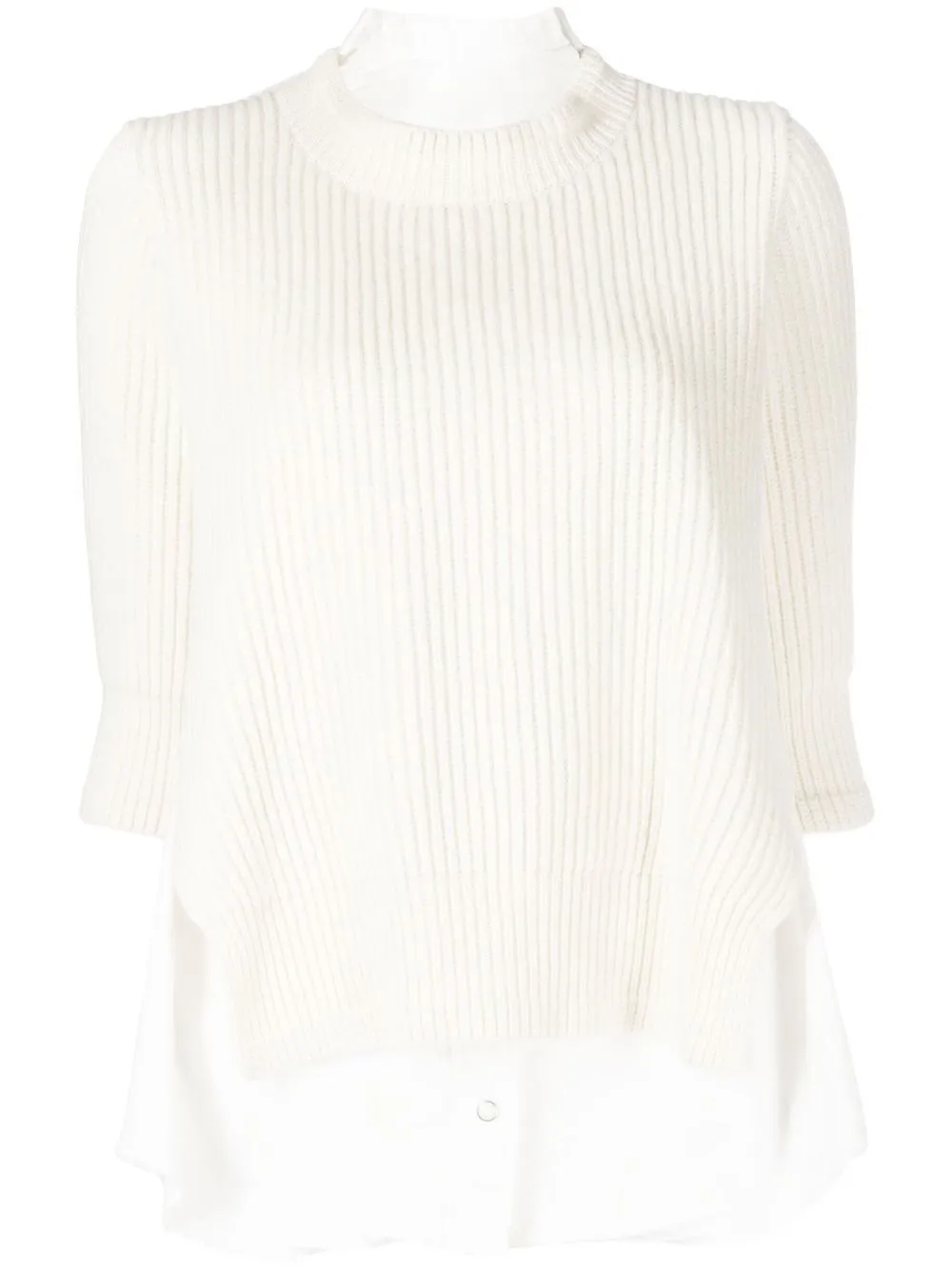 

sacai ribbed-knit layered jumper - White