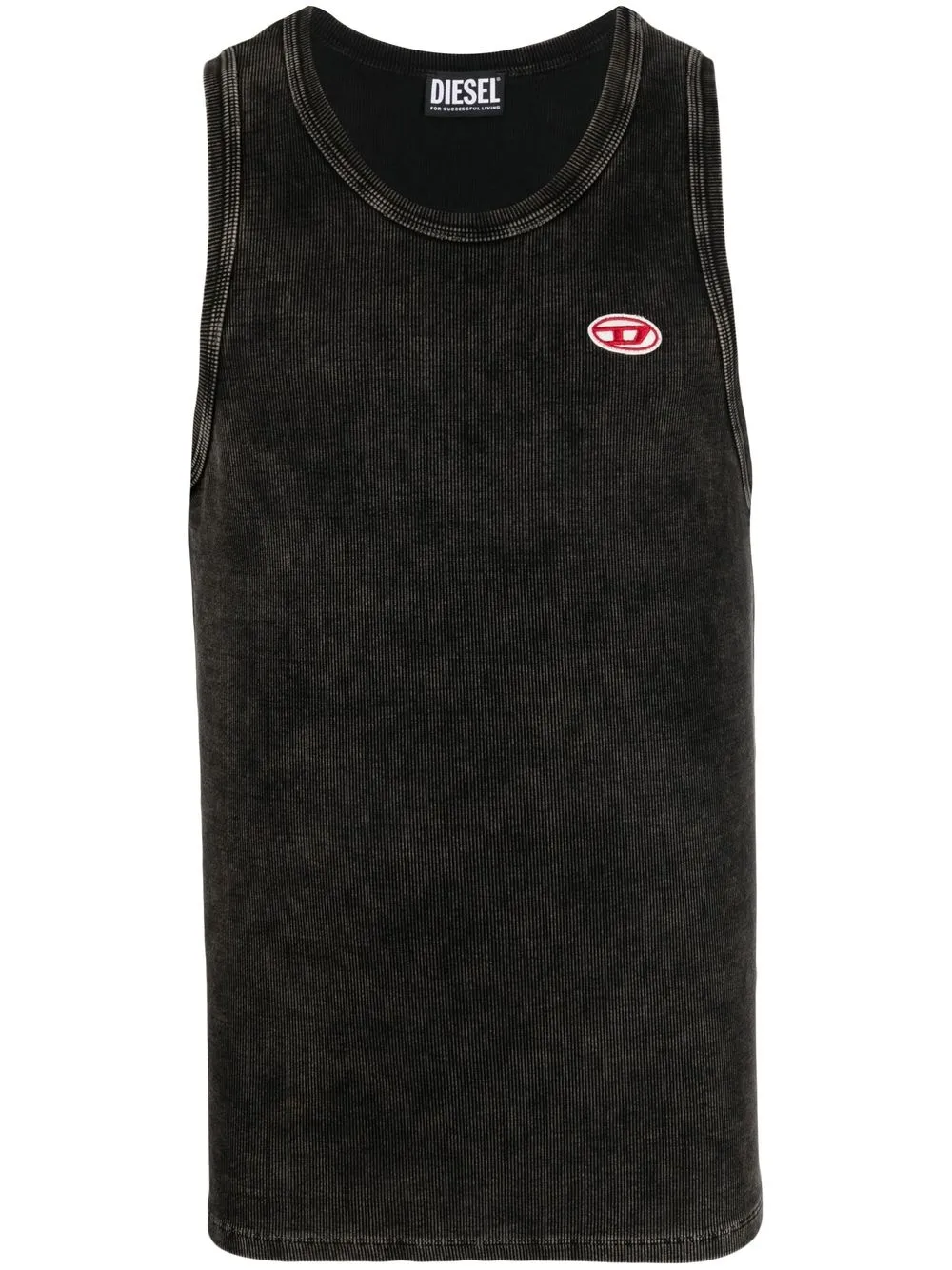 

Diesel embroidered-logo detail tank top - Black