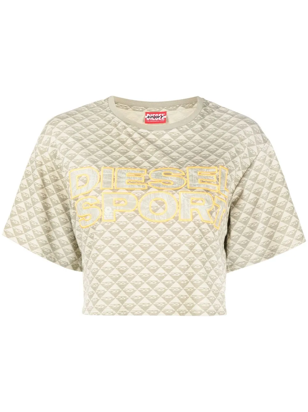 

Diesel logo-embroidered monogram T-shirt - Neutrals