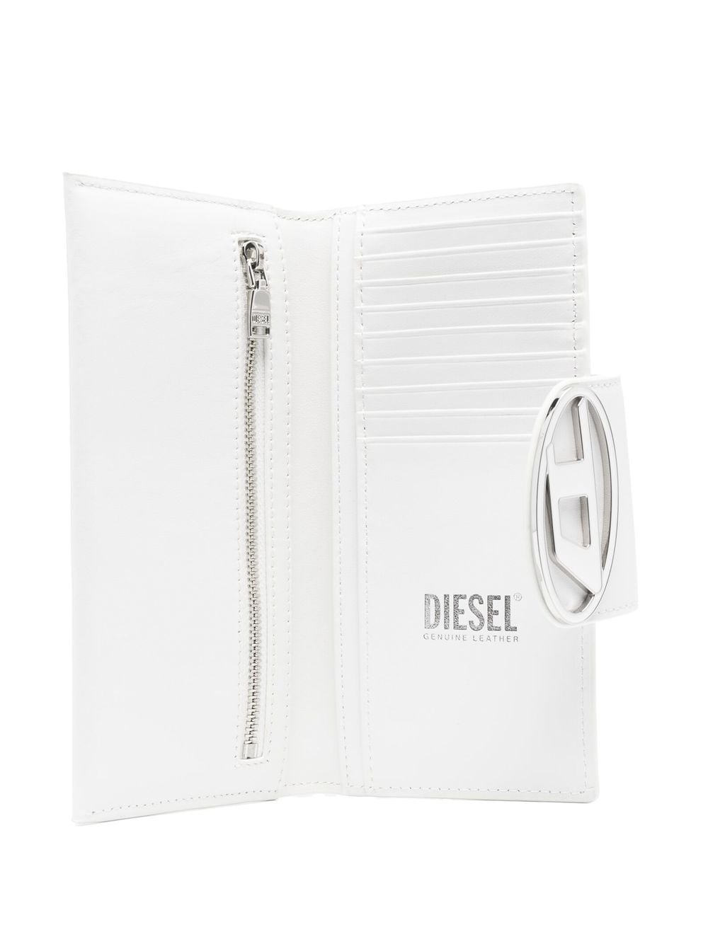 Shop Diesel Julie Logo-plaque Leather Wallet In White