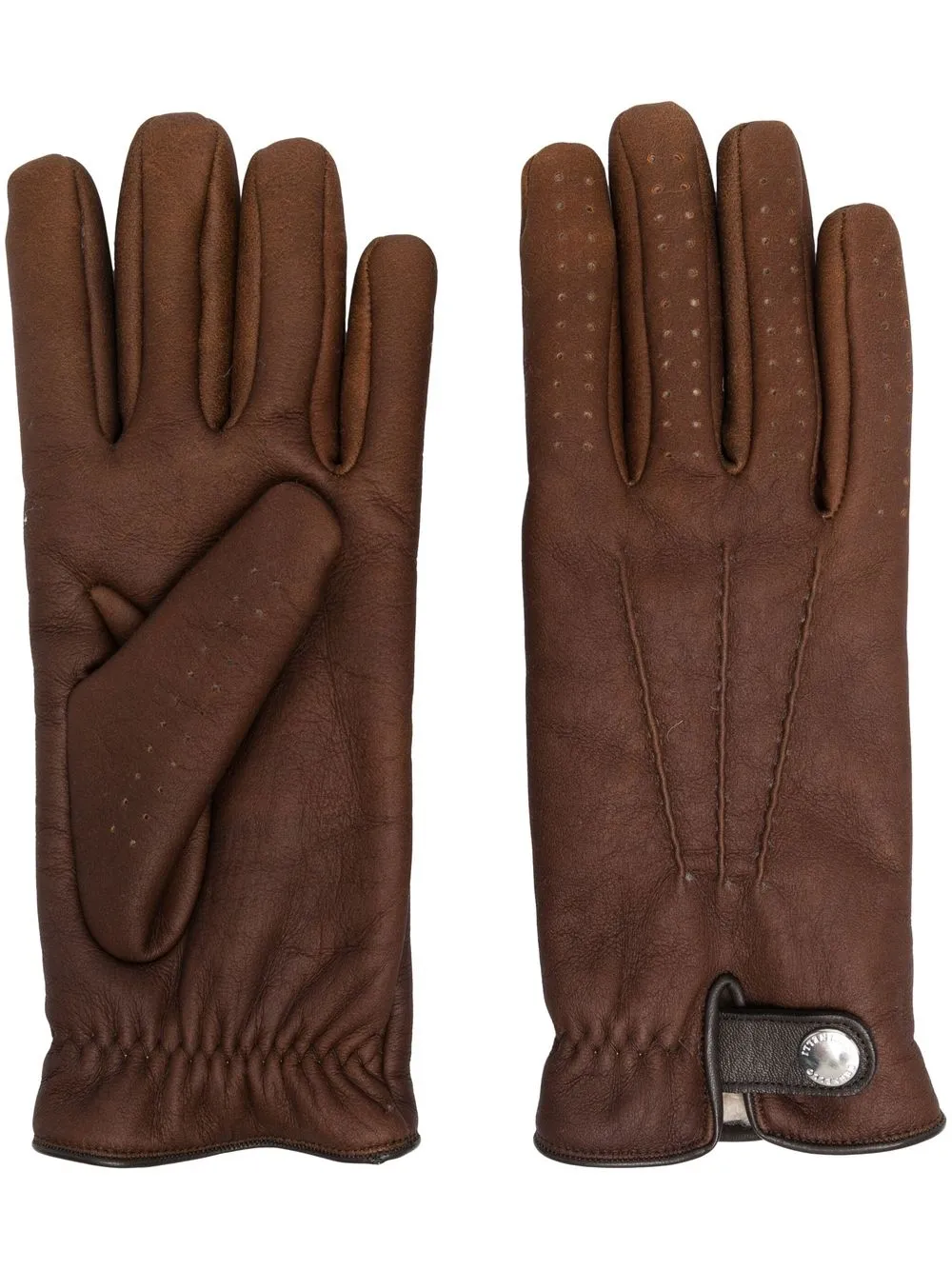 

Brunello Cucinelli guantes con perforaciones - Marrón