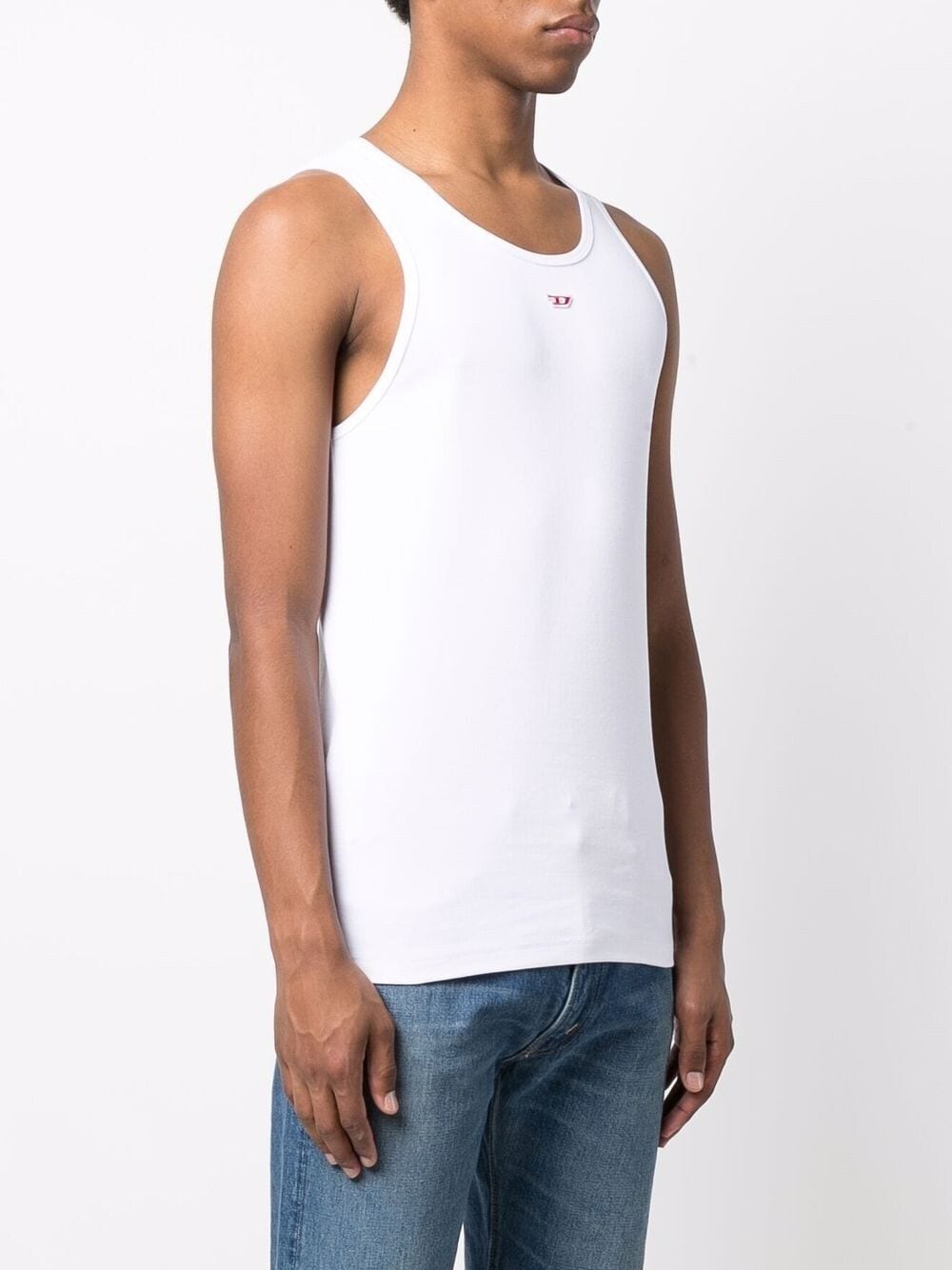 Shop Diesel T-lifty-d Logo-embroidered Tank Top In 100