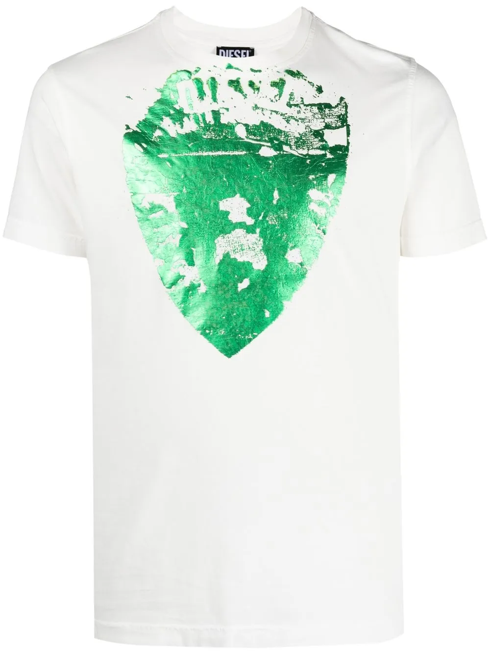 

Diesel metallic print cotton T-shirt - White