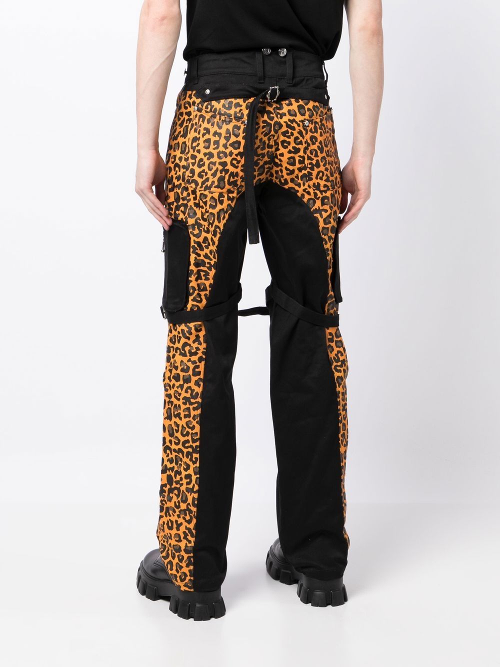 Shop Youths In Balaclava Cheetah-print Strap Detail Trousers In Black