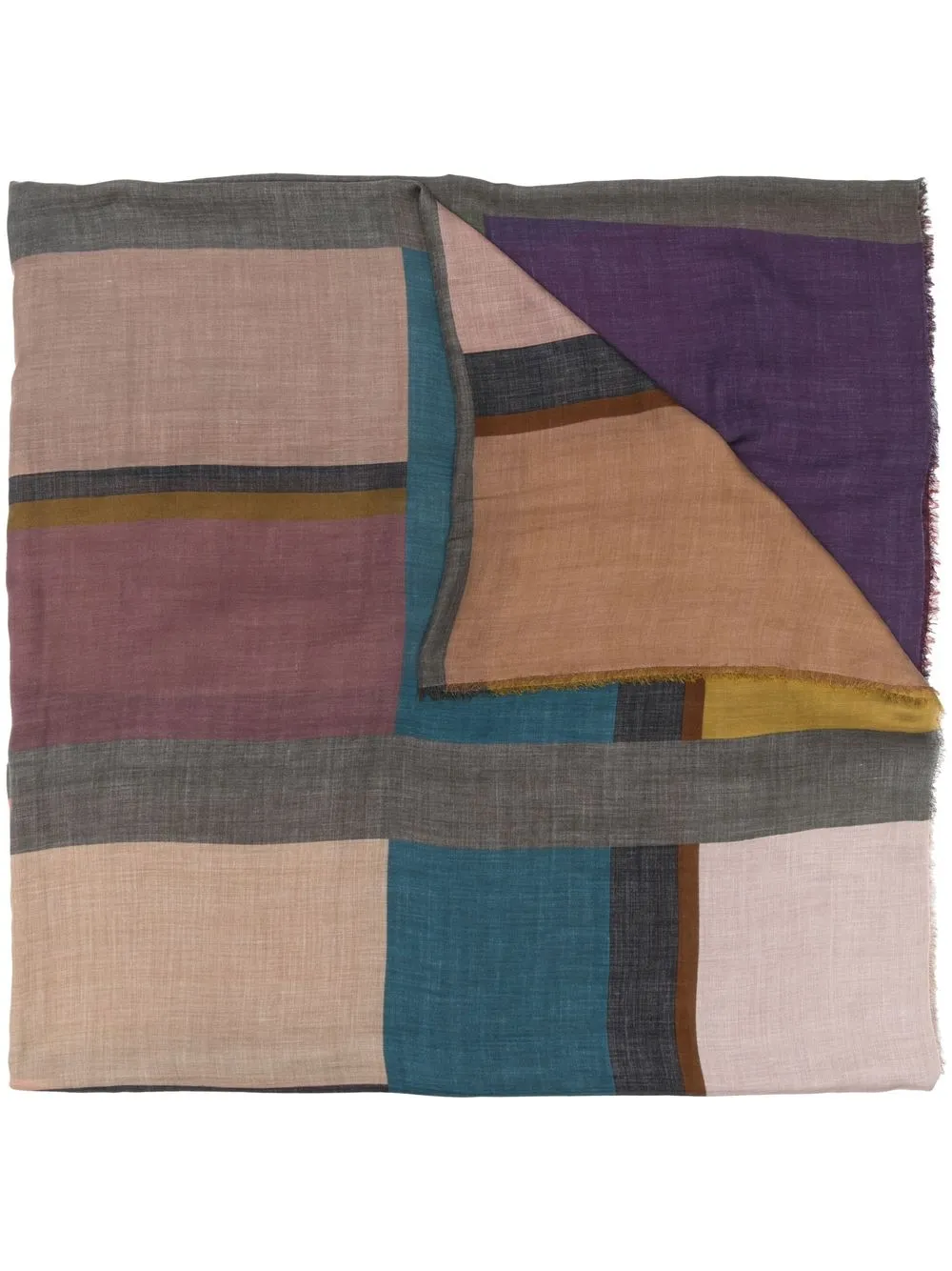 

Faliero Sarti colour-block print scarf - Neutrals