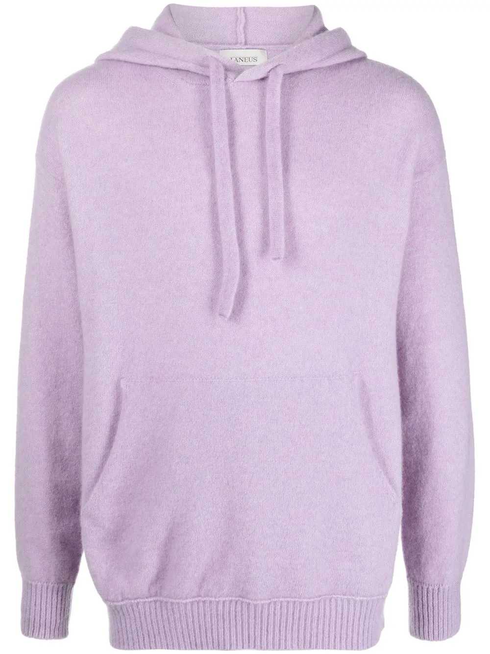 

Laneus ribbed-trim knitted hoodie - Purple