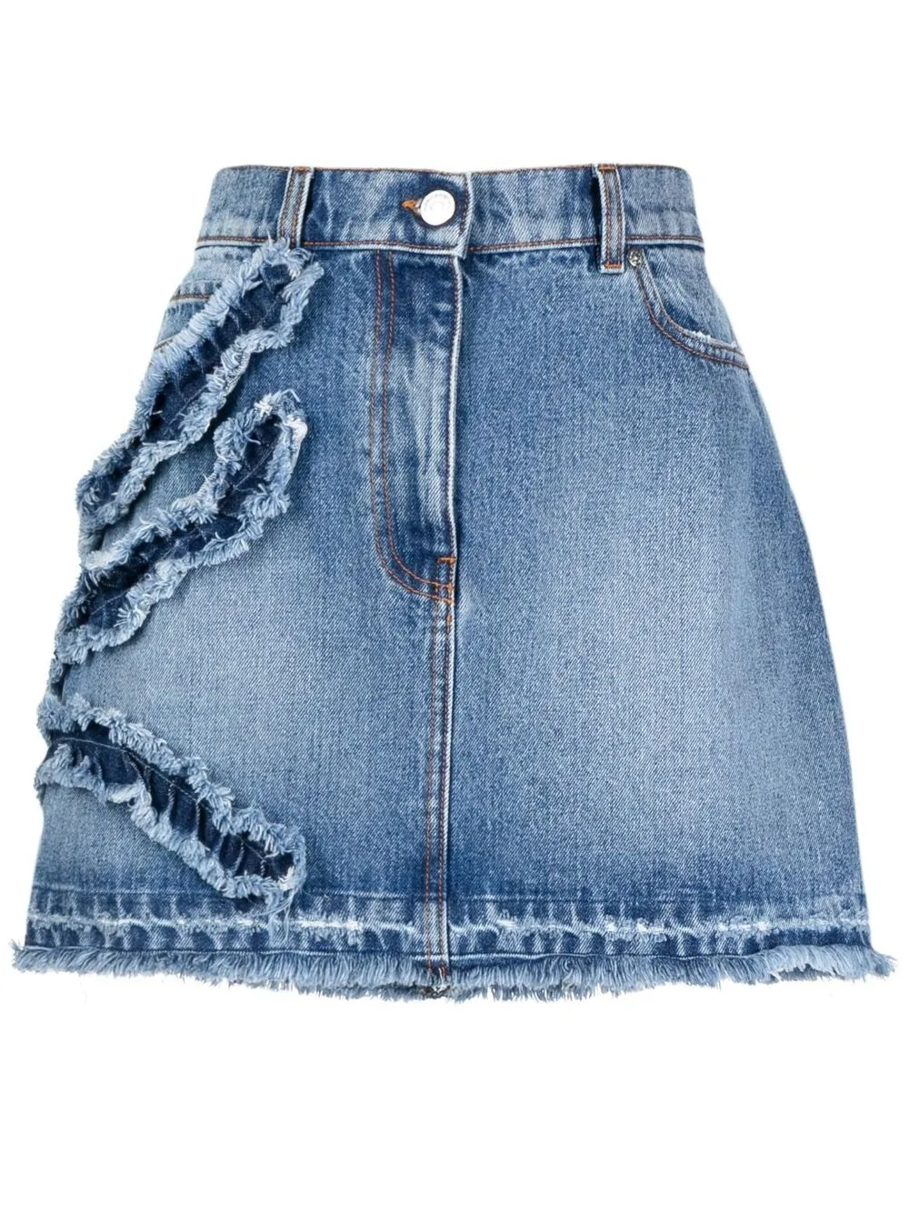 

MSGM gathered-detail denim skirt - Blue