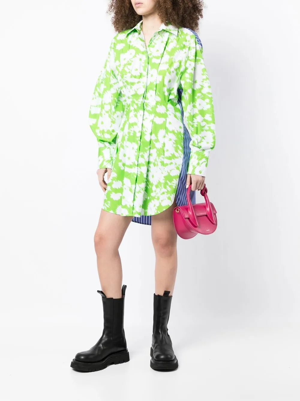 MSGM Blousejurk met patchwork - Groen