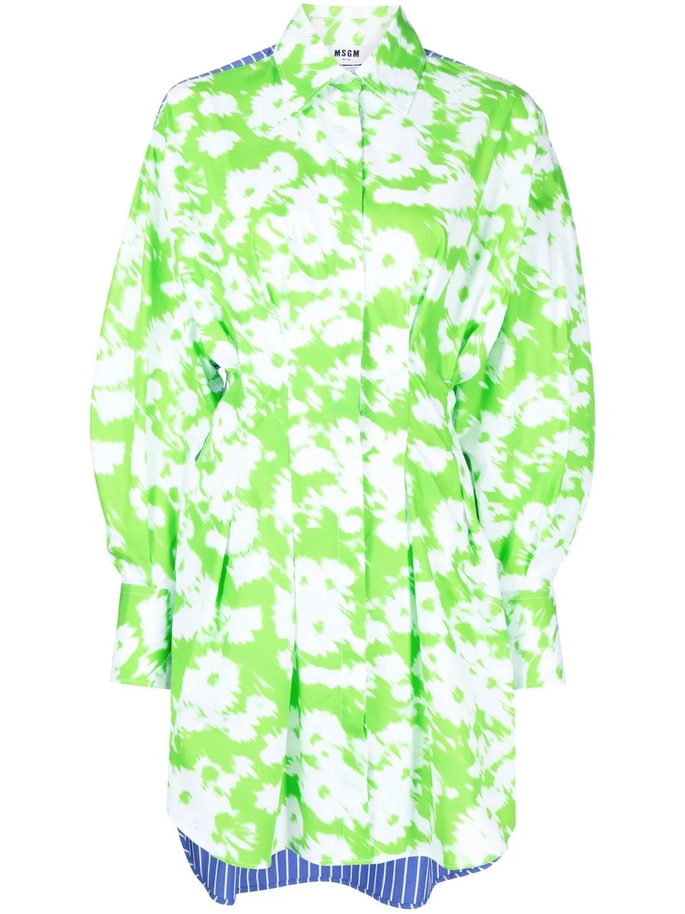 

MSGM patchwork mix-print shirt dress - Green