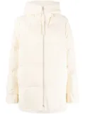 Jil Sander padded zip-up cotton hooded coat - Neutrals