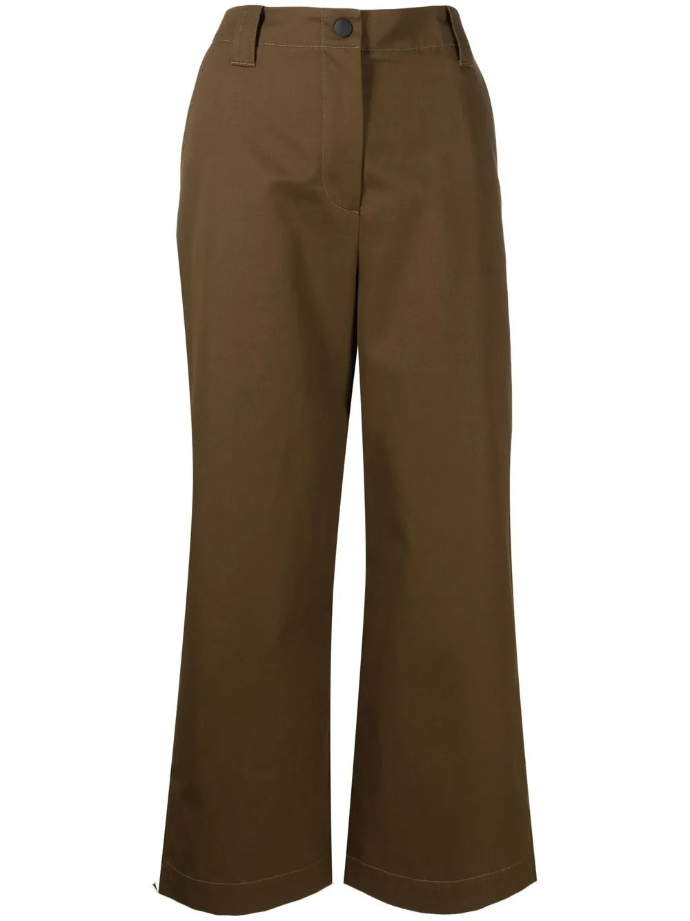 

MSGM high-waisted buttoned cropped trousers - Brown