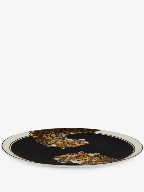 Dolce & Gabbana Porzellanteller mit Leoparden-Print
