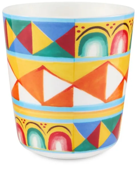 Dolce & Gabbana geometric-pattern fine-porcelain glasses