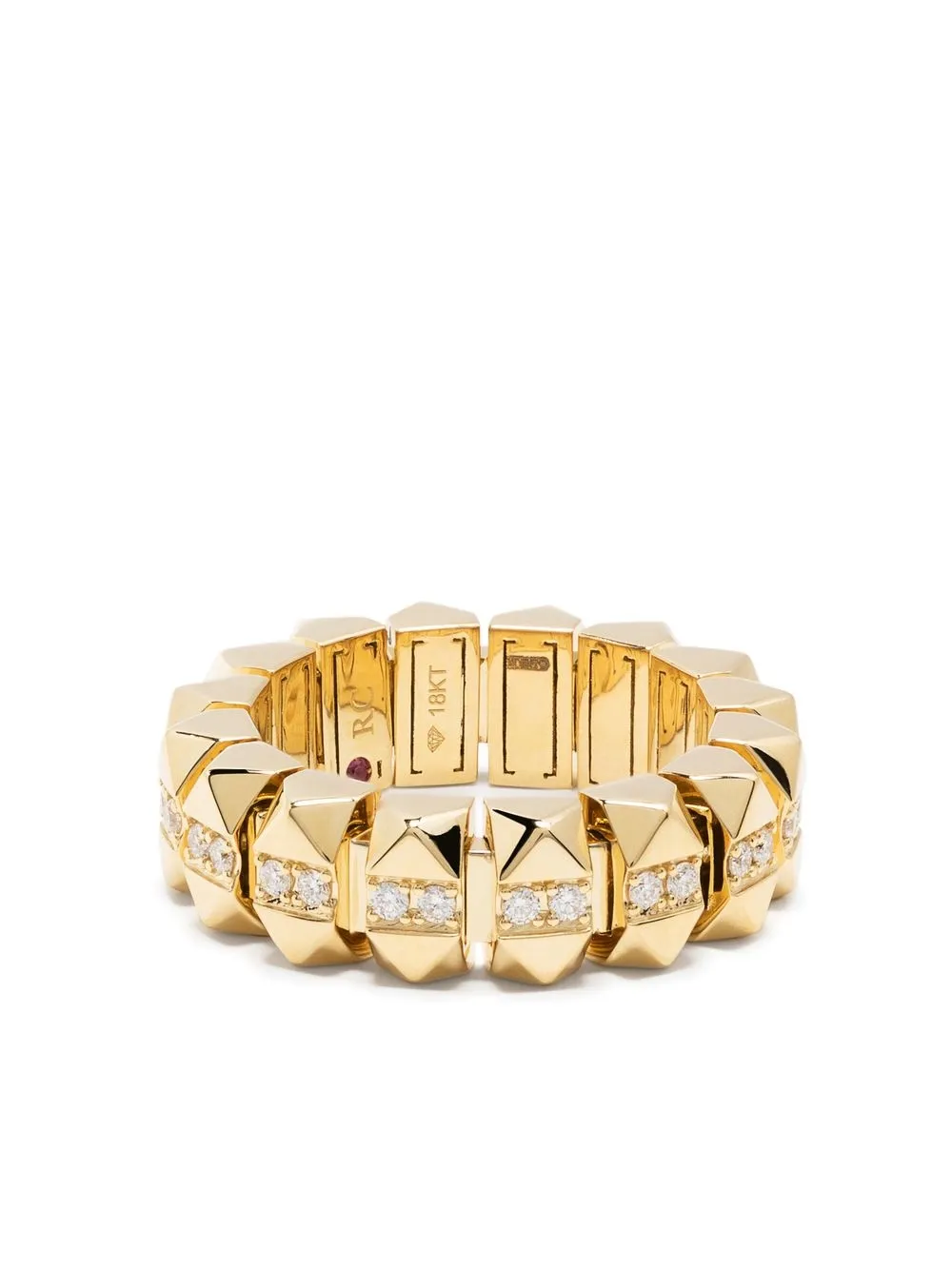 

Roberto Coin anillo estilo pirámide en oro amarillo de 18kt con diamantes
