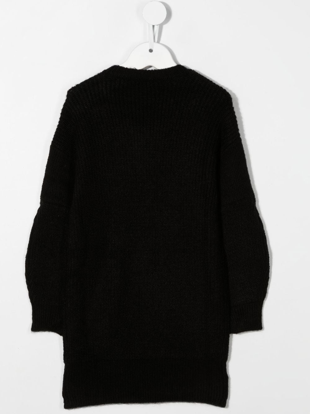 Shop Dkny Logo-print Knitted Jumper Dress In Black