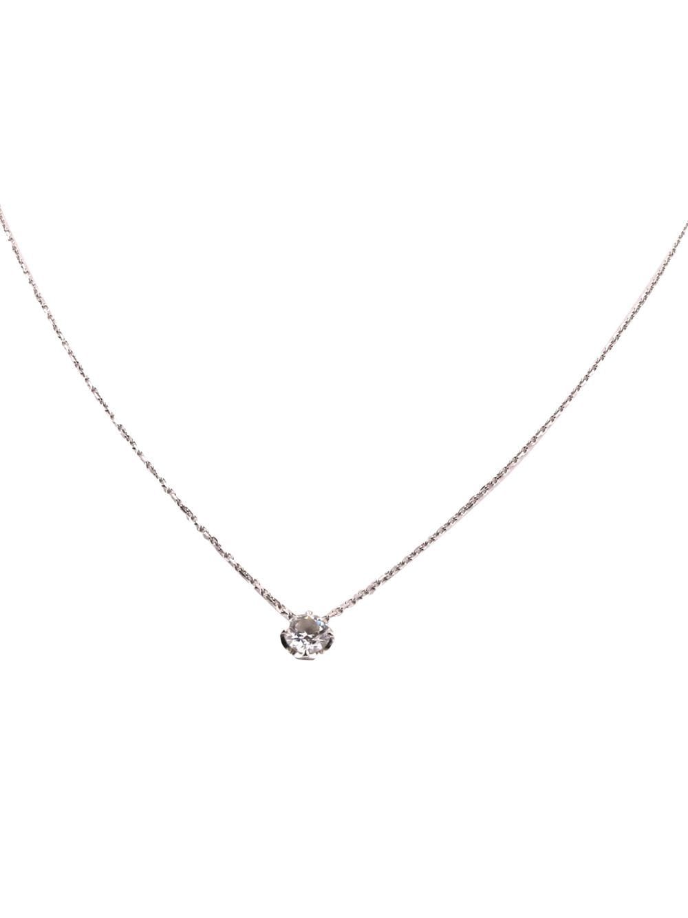 Pre-owned Fred  18kt White Gold Delphine Diamond Necklace In Silver