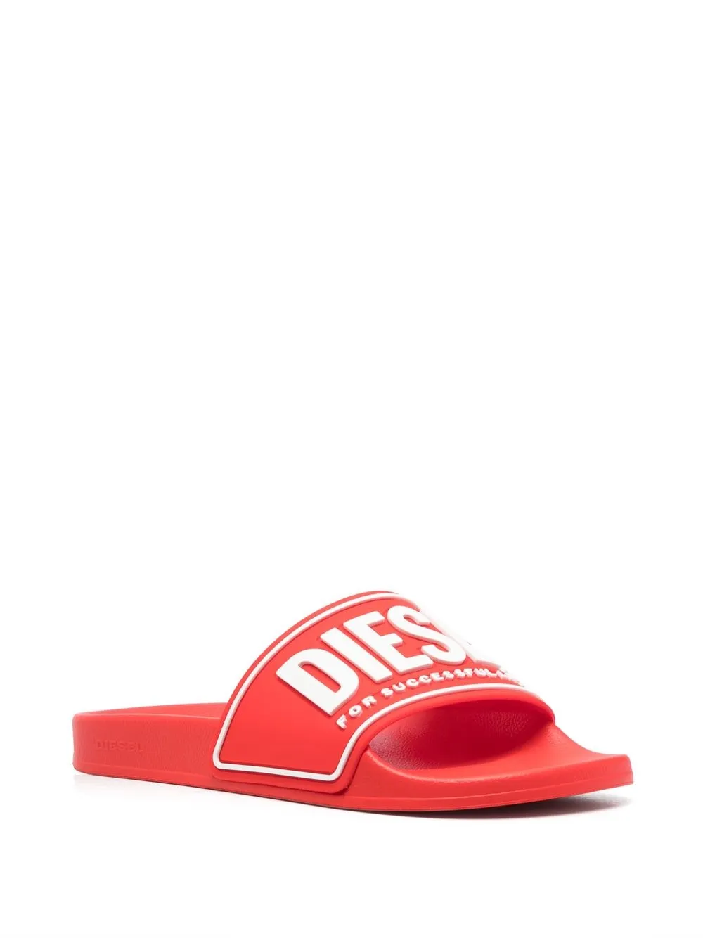 Diesel Sa-Mayemi Cc slippers met logo-reliëf - Rood