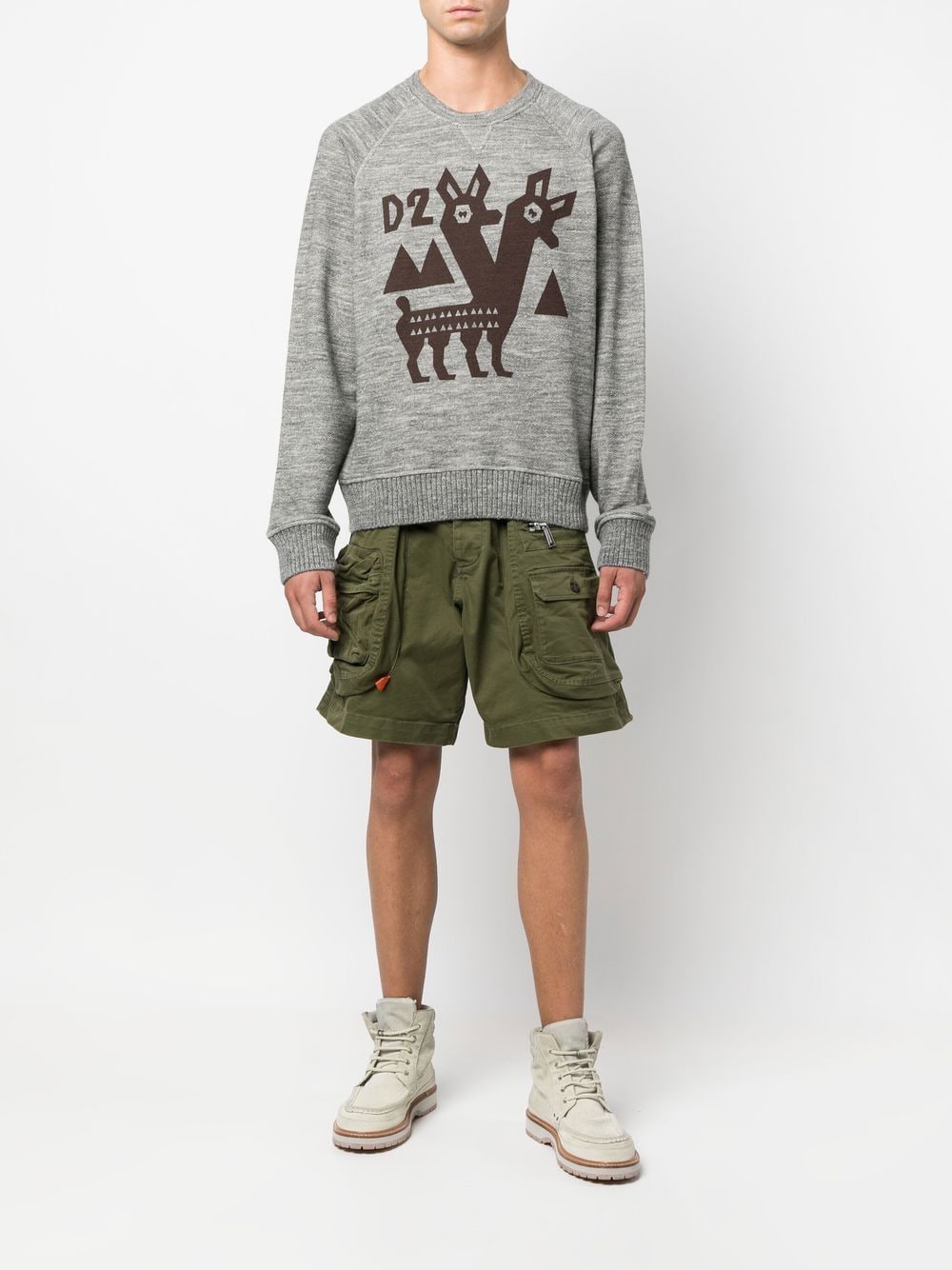 Dsquared2 Sweater met dierenprint - Grijs