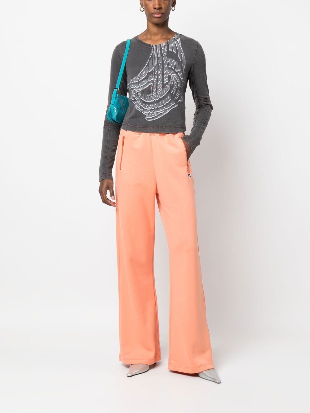 Shop Diesel P-zam-doval-pj Cotton Track Pants In Orange