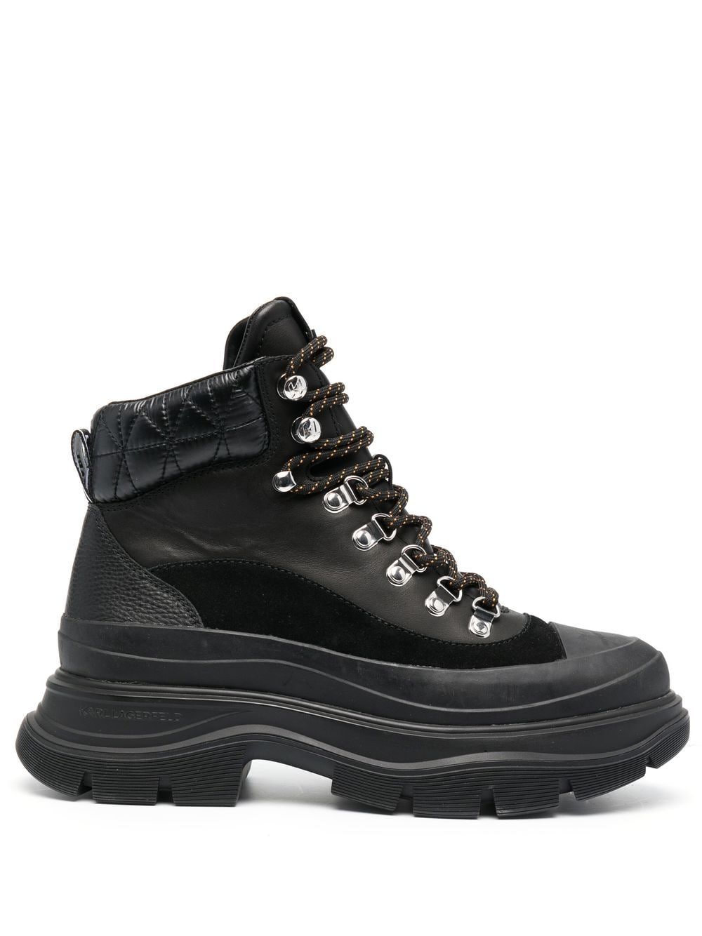 Karl Lagerfeld Luna Hiking Boots In Black | ModeSens