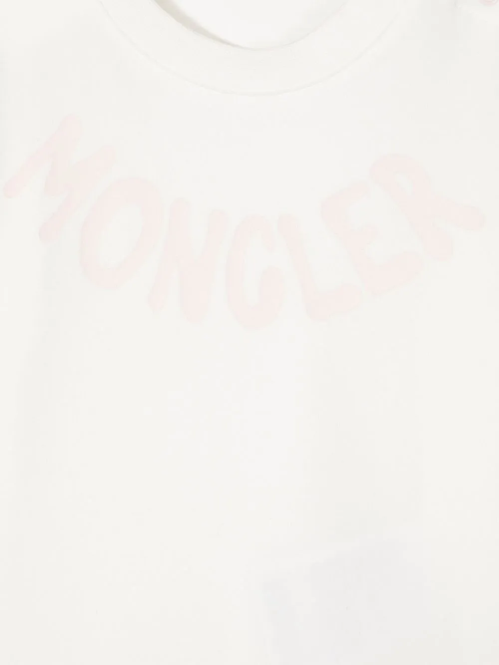  Moncler Enfant T Shirt Mit Logo Print   Weiß 