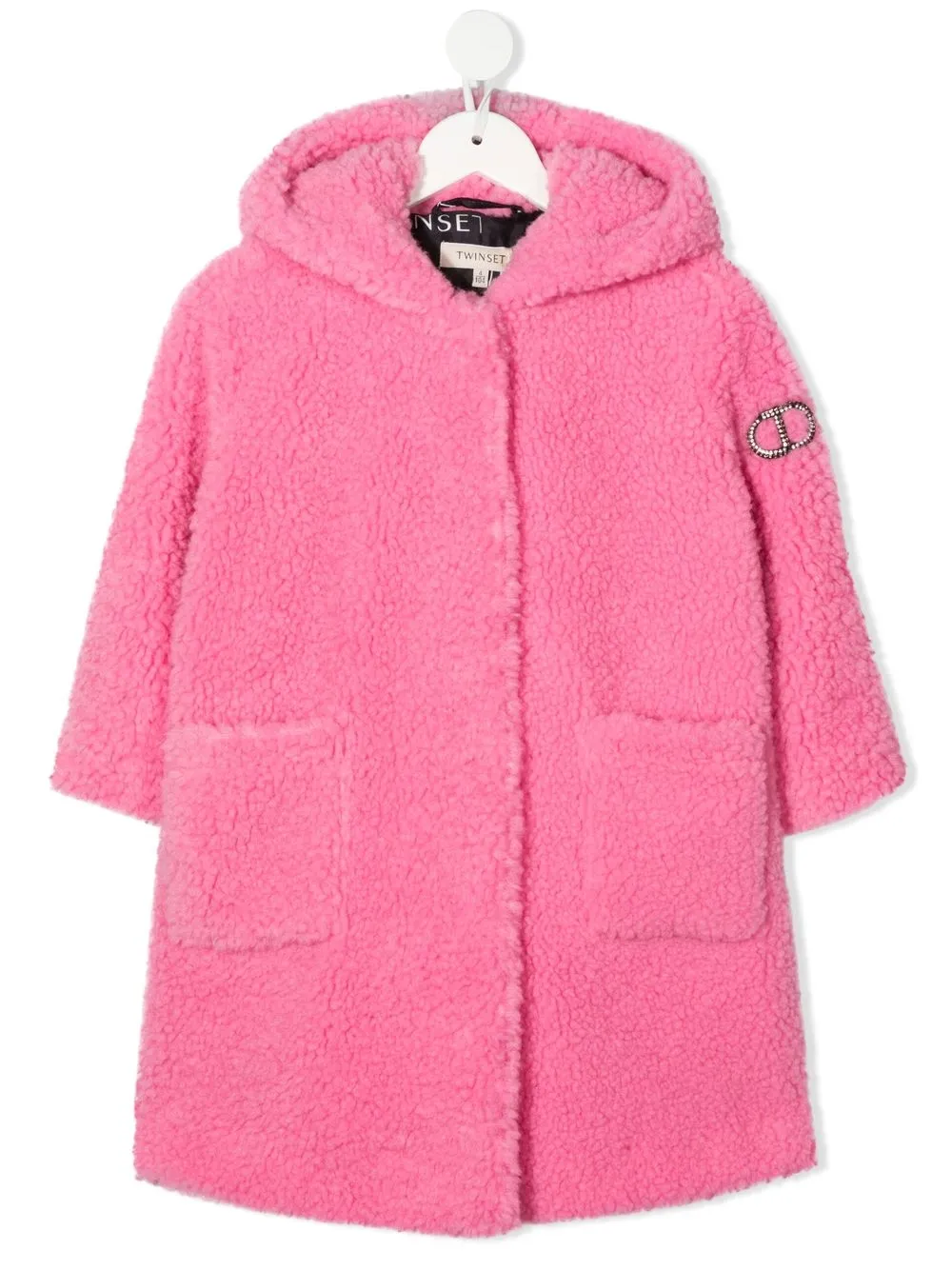 

TWINSET Kids abrigo con capucha - Rosado