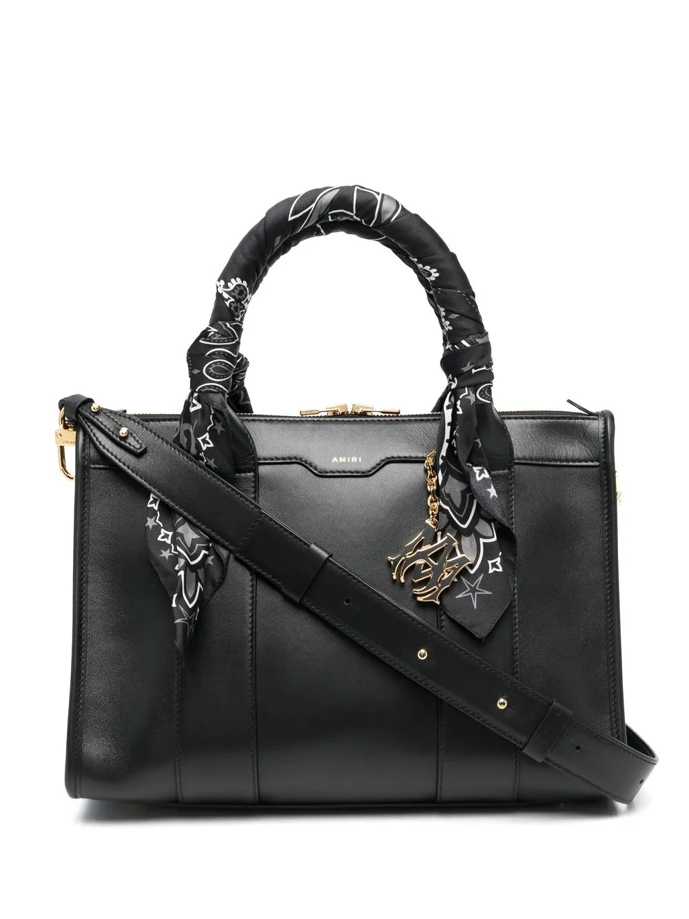 

AMIRI tote con detalle de mascada con asas - Negro