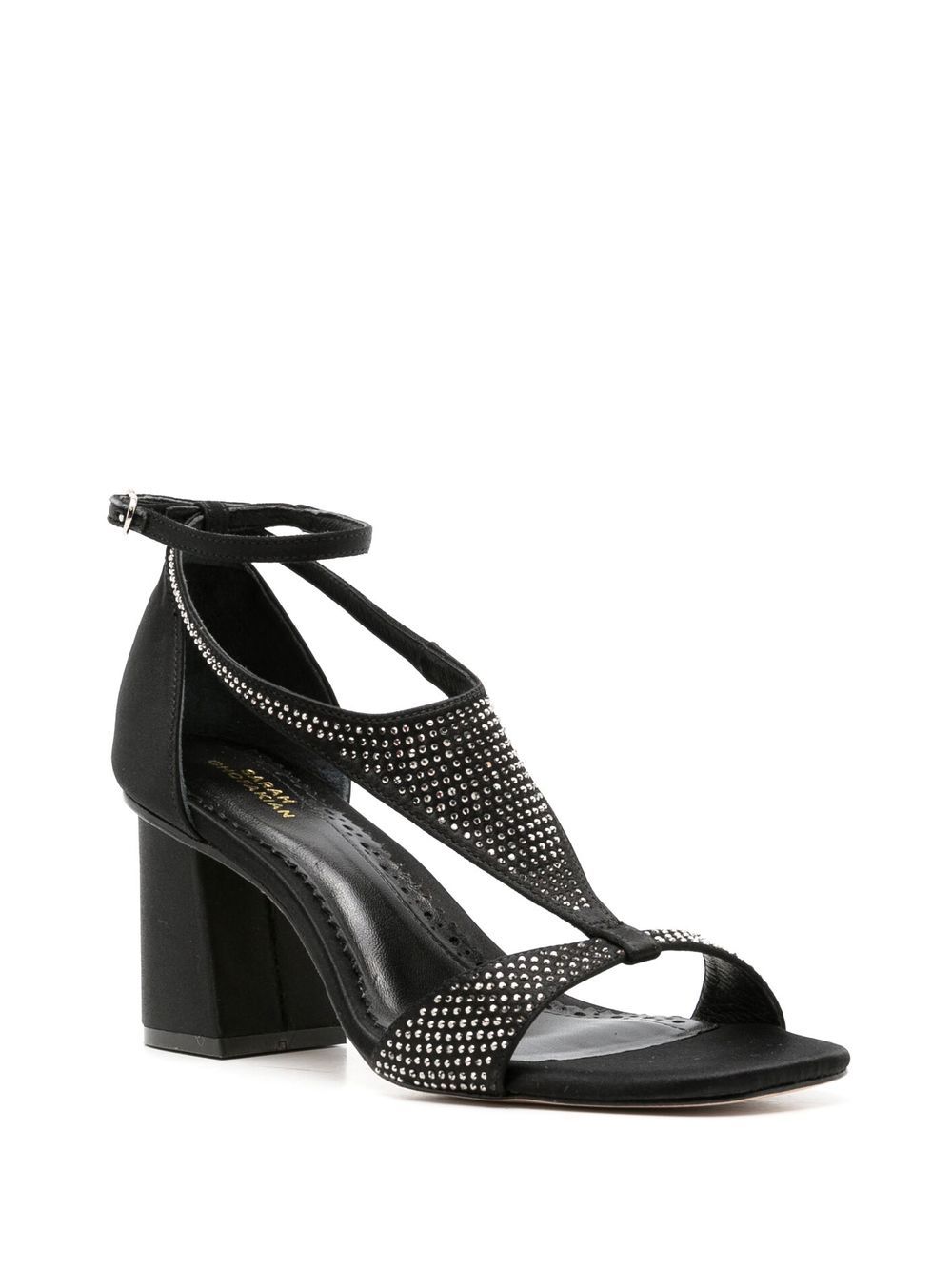 Shop Sarah Chofakian Kylie Crystal-embellished Sandals In Black