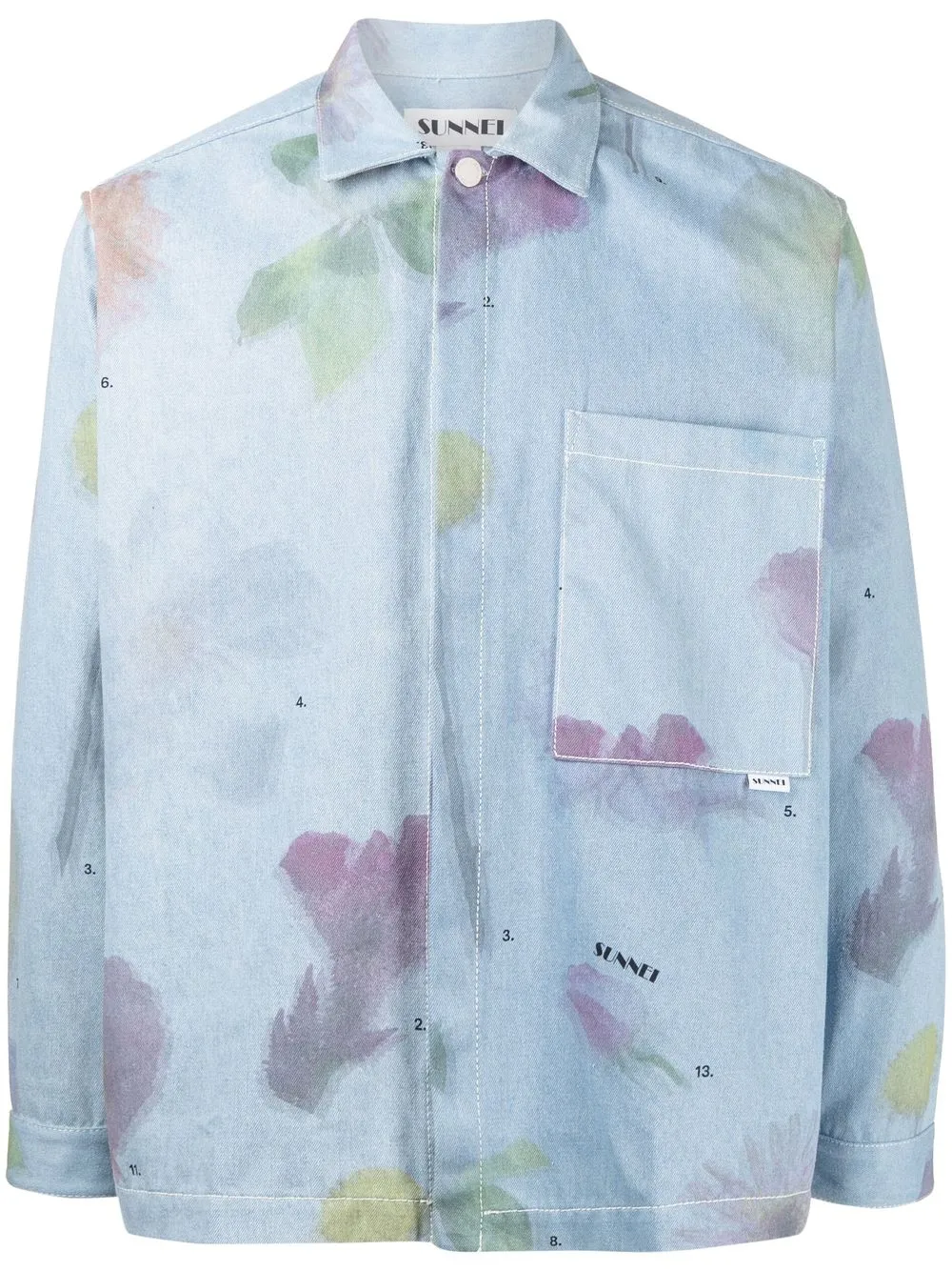 

Sunnei camisa con estampado floral - Azul