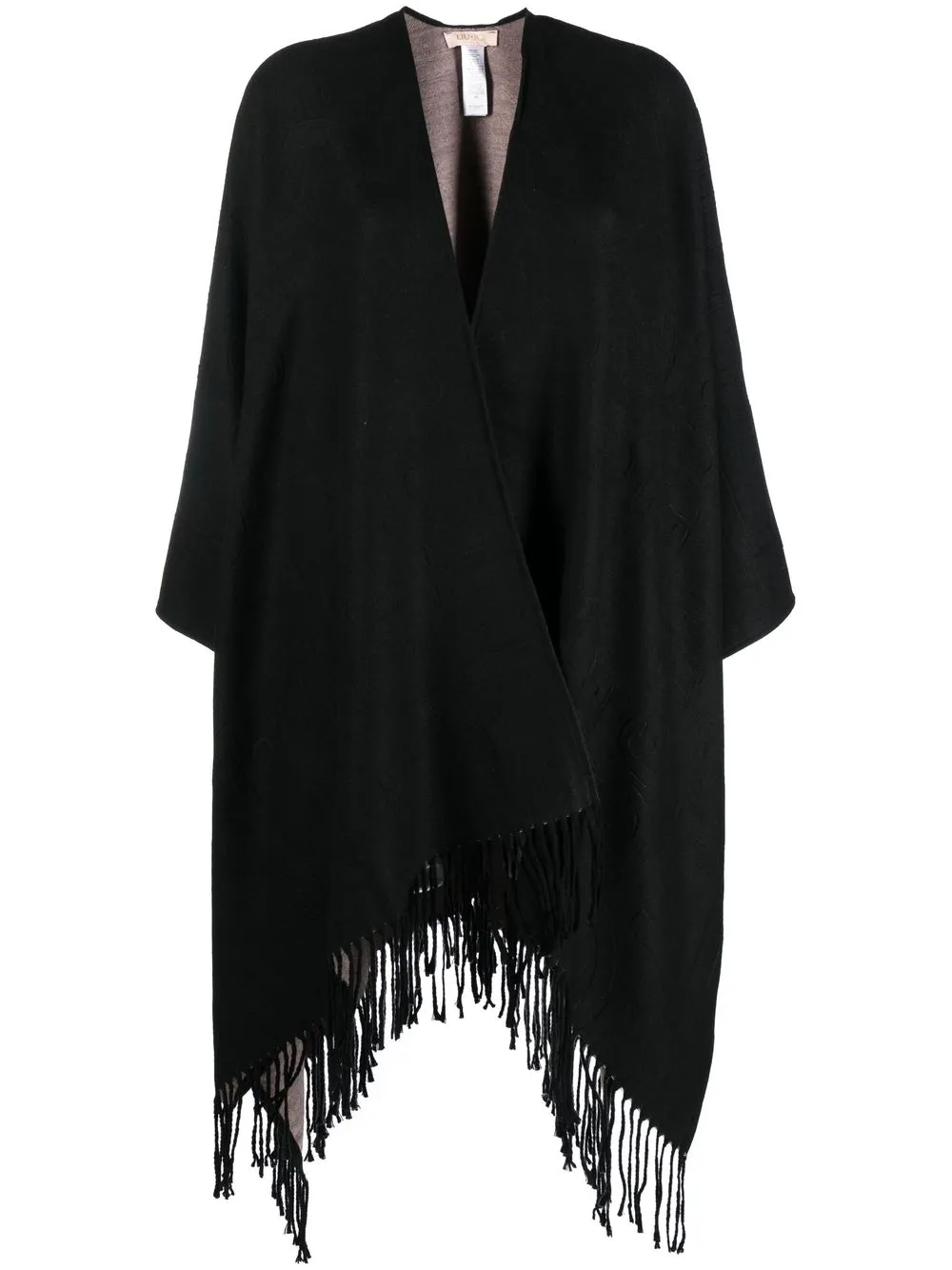 

LIU JO frayed-trim knitted cape - Black