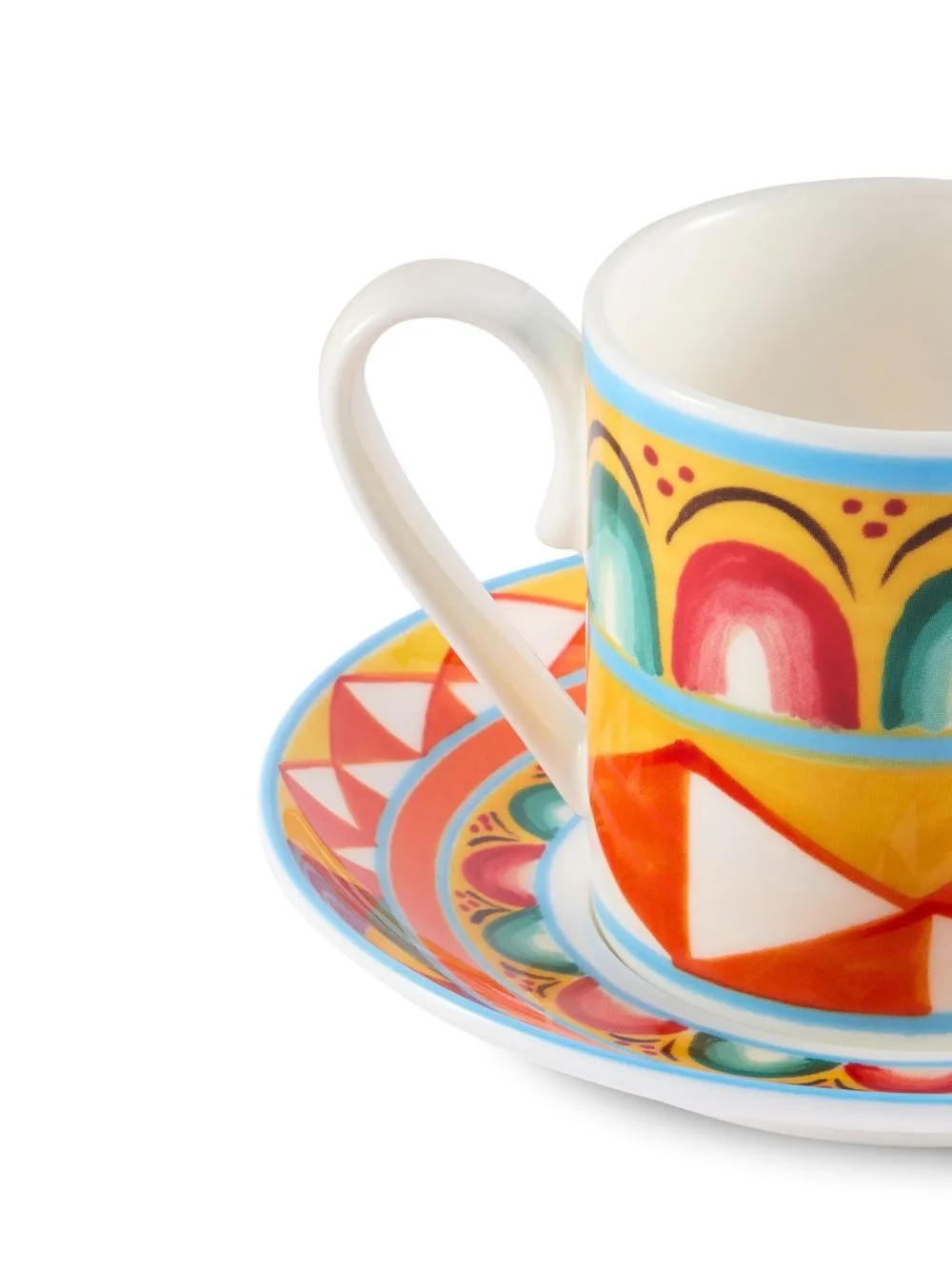 Dolce & Gabbana Set tazzina e piattino da caffè con motivo geometrico | Image 5