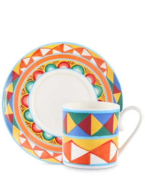 Dolce & Gabbana geometric-pattern porcelain espresso-set