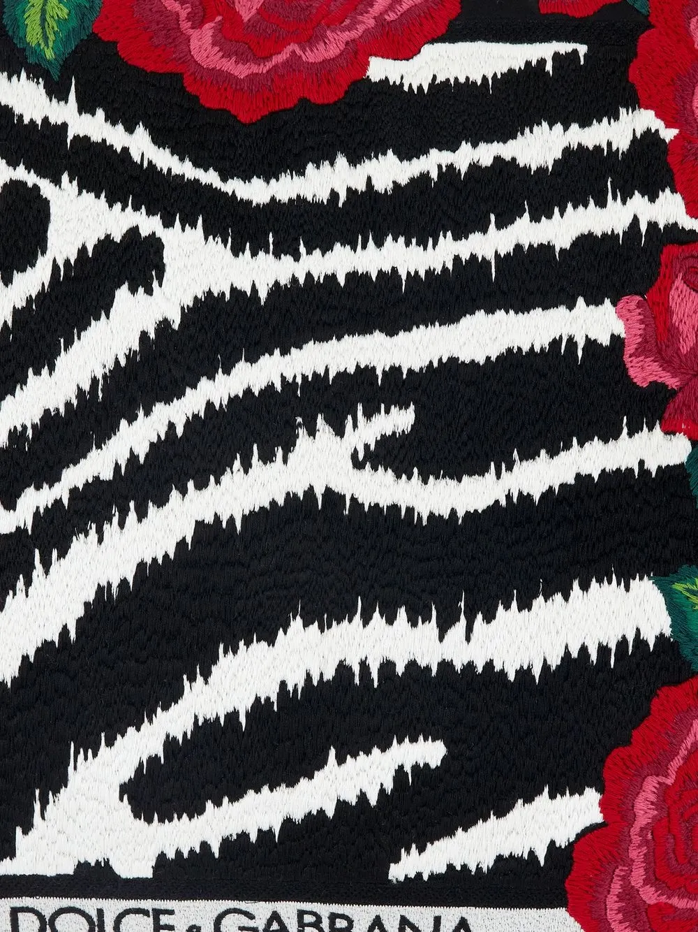 zebra-print embroidered small cushion