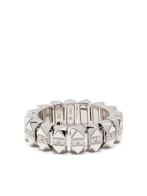 Roberto Coin 18kt white gold pyramidal diamond band