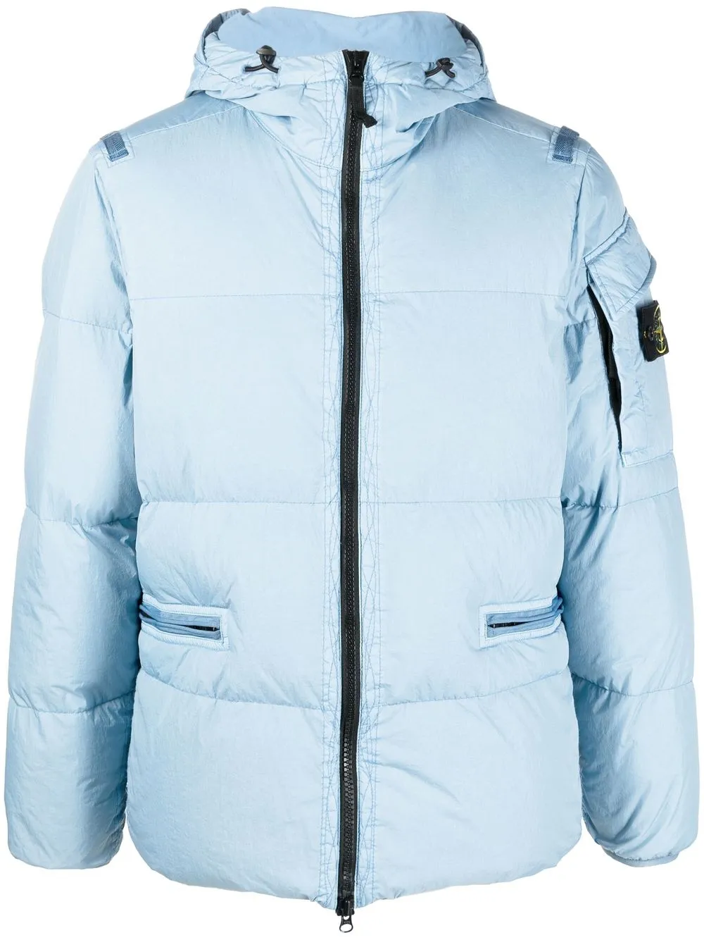 

Stone Island chamarra capitonada con parche Compass - Azul