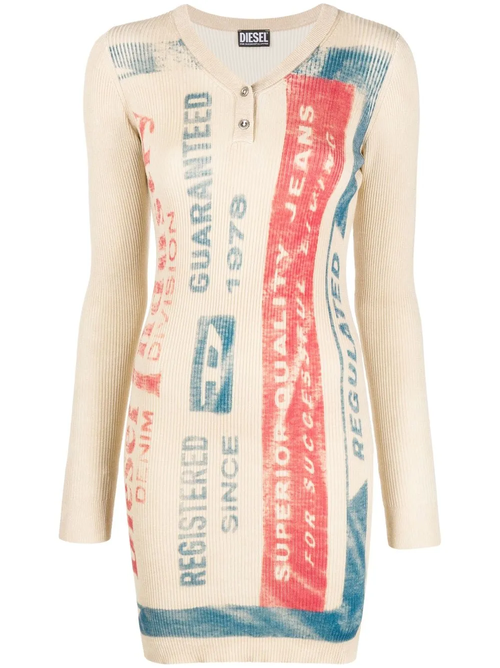 

Diesel M-Aelle logo-print mini dress - Neutrals