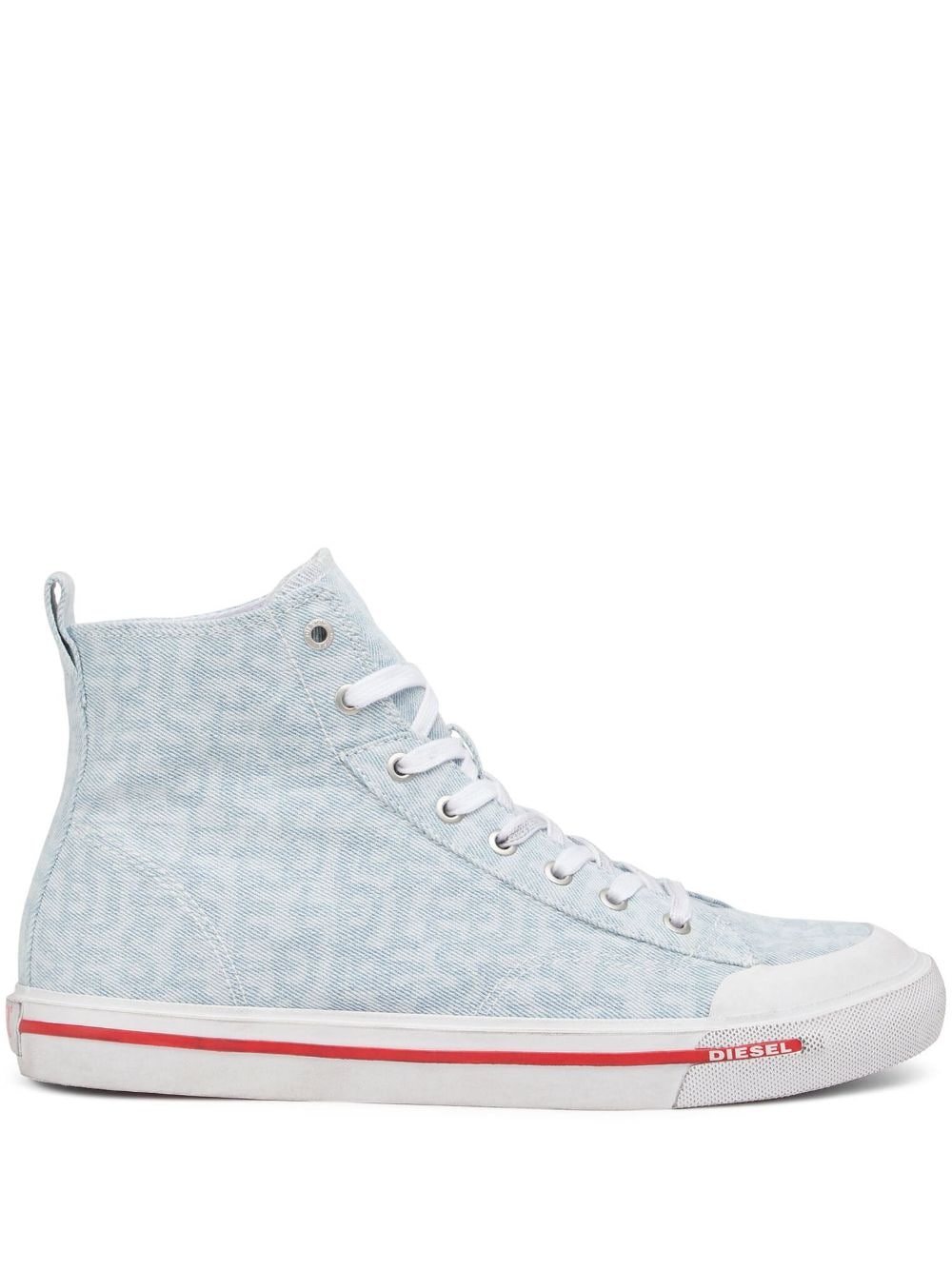 Visible Stiching Denim S-Athos High-Top Sneakers Size 43