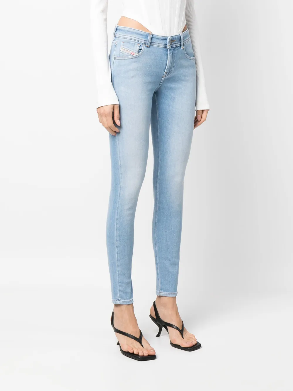 Diesel Super Skinny Denim Jeans In Blue