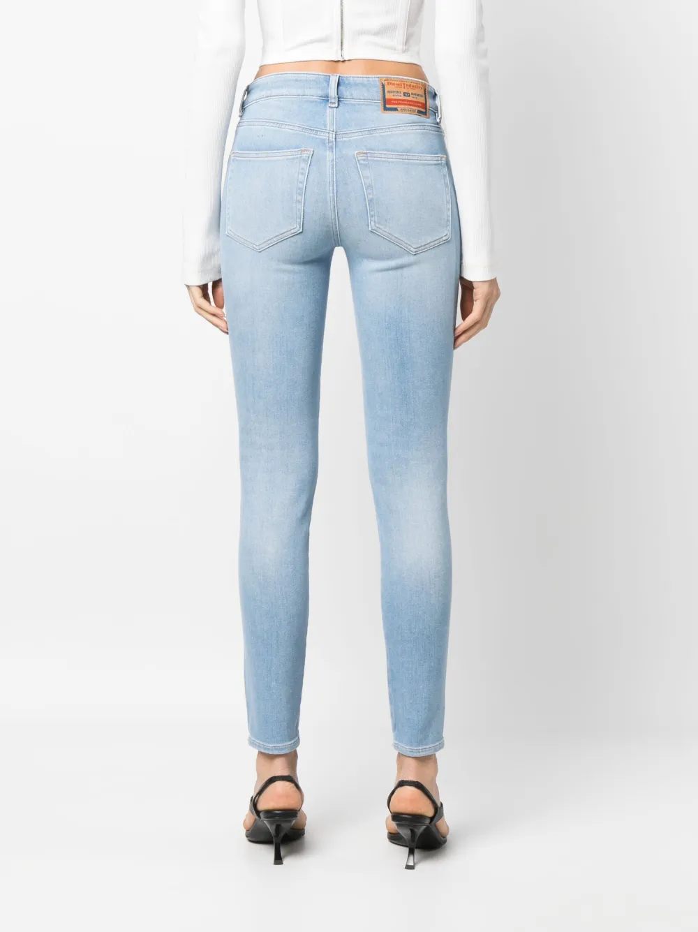 Diesel Super Skinny Denim Jeans In Blue